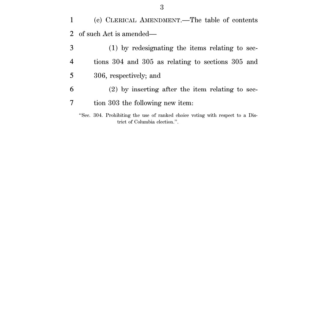 DC One Vote, One Choice Act Third Page