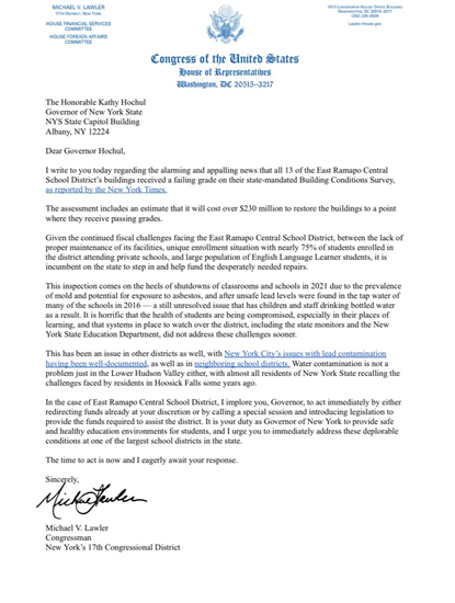 Hochul Ramapo Letter