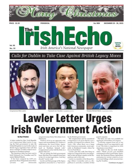 Irish Echo Front Page